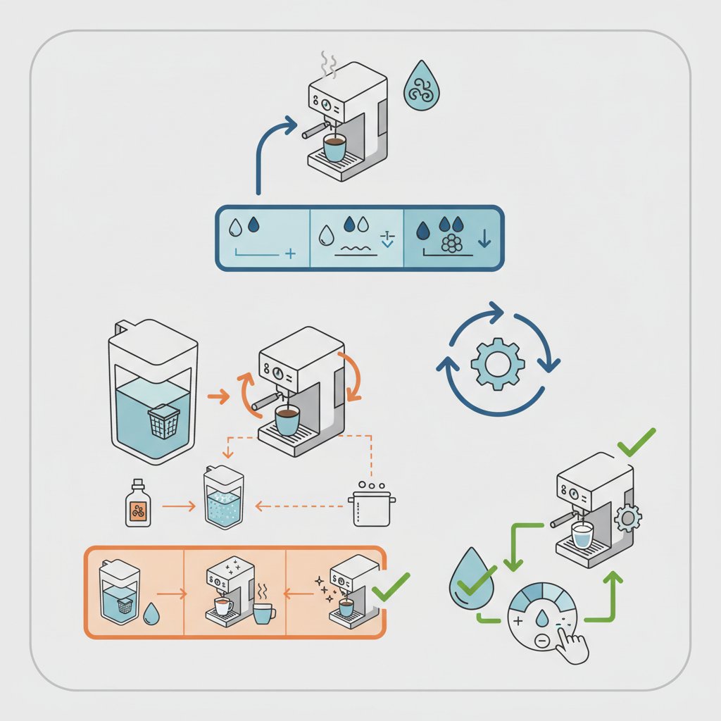 Догляд за кавомашиною: повний гід із декальцинації та налаштування жорсткості води