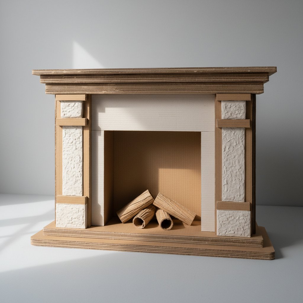 камин из картона
