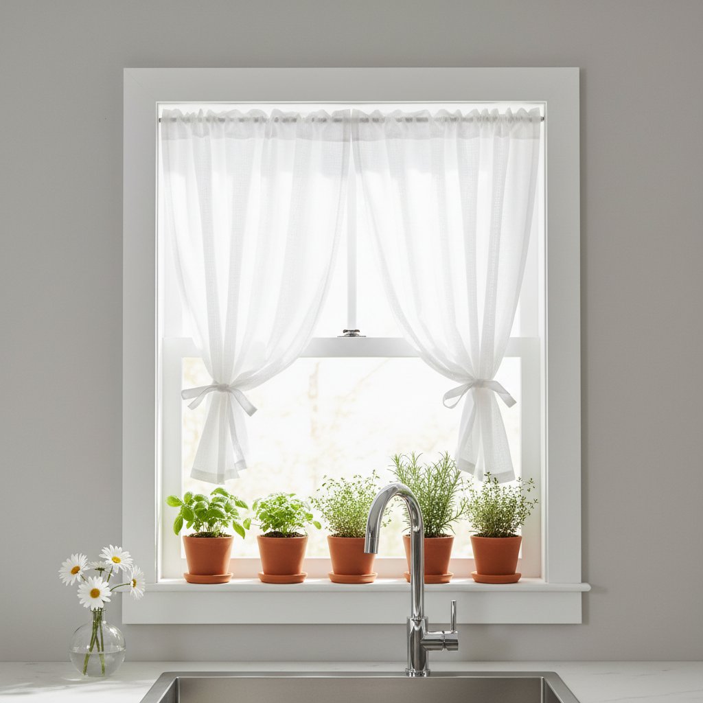 оформление окна на кухне