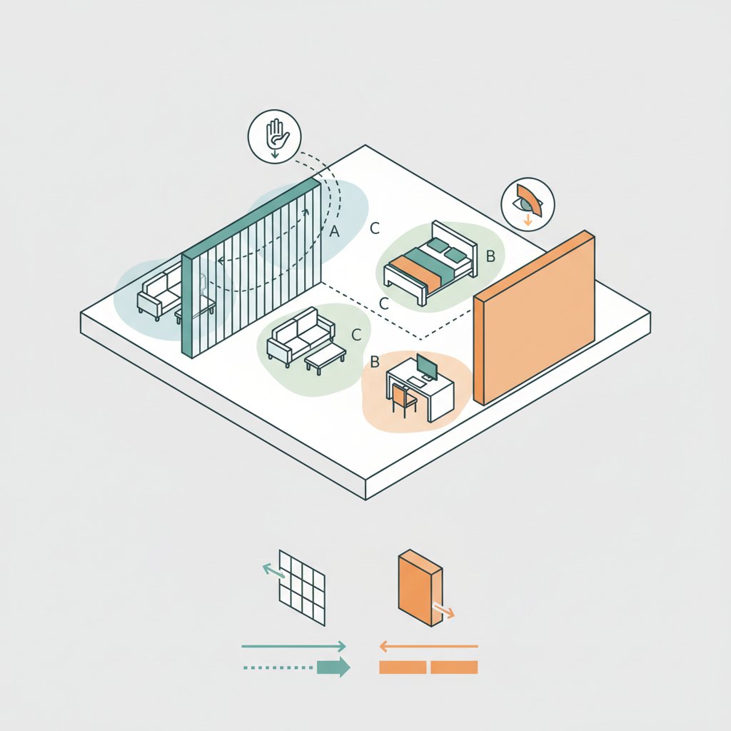 перегородки для зонування кімнати