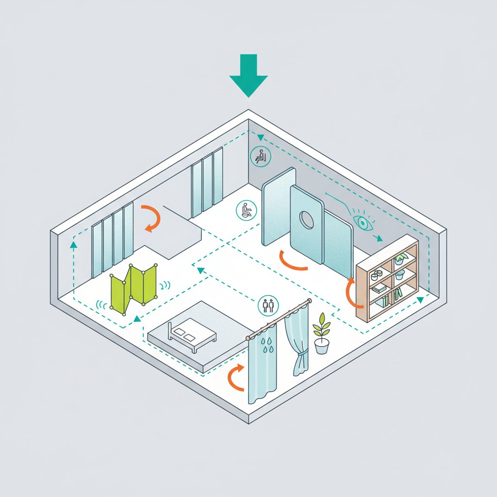 перегородки для зонування кімнати