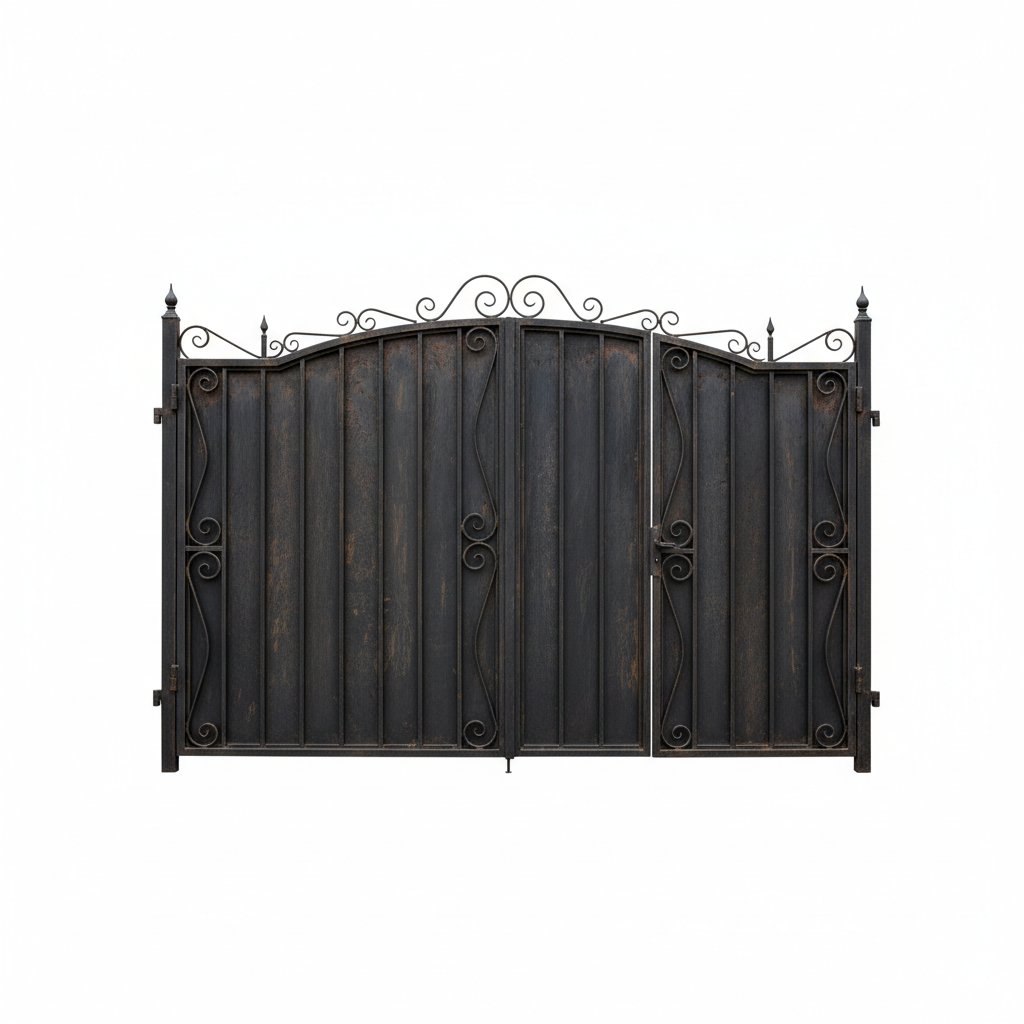 распашные ворота с калиткой
