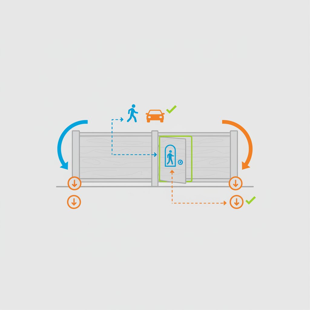 распашные ворота с калиткой