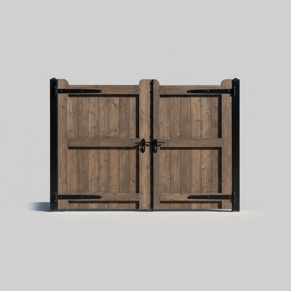 распашные ворота с калиткой
