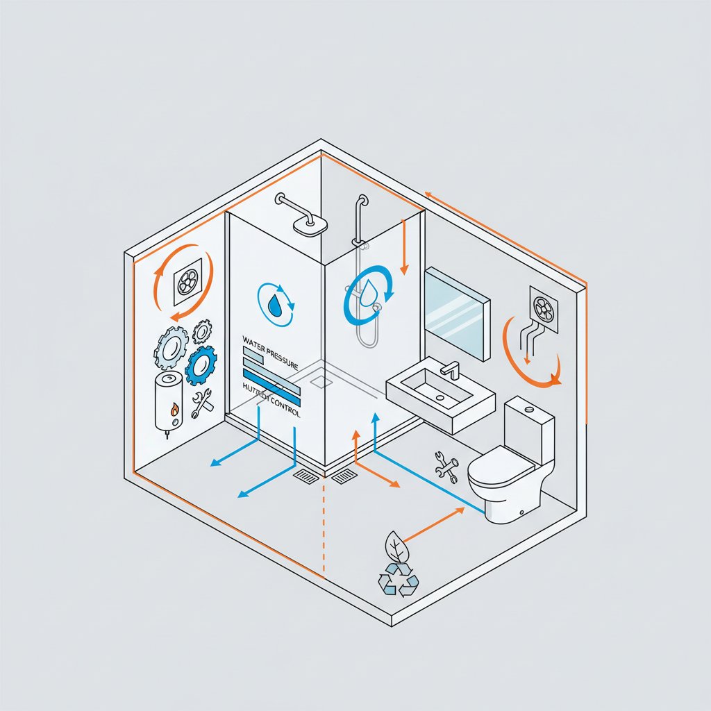 ванна кімната дизайн з душовою кабіною