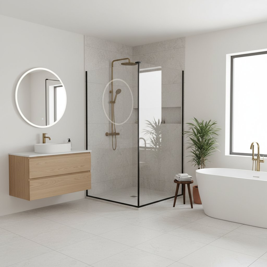 ванна кімната дизайн з душовою кабіною